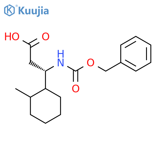 (3S)-3-{[(benzyloxy)carbonyl]amino}-3-(2-methylcyclohexyl)propanoic acid structure
