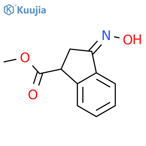 1H-Indene-1-carboxylicacid, 2,3-dihydro-3-(hydroxyimino)-, methyl ester structure