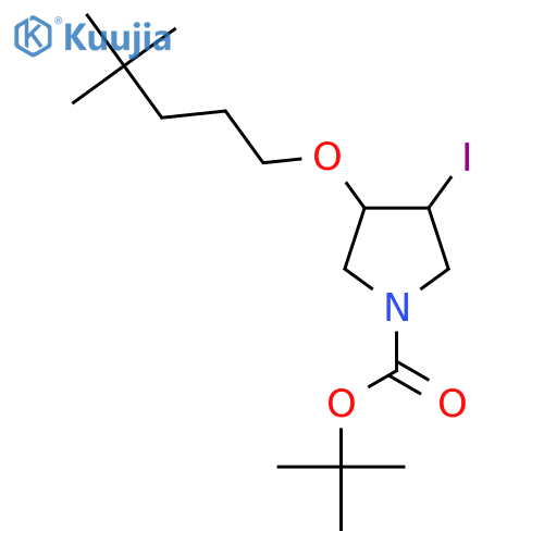 Tert-butyl 3-[(4,4-dimethylpentyl)oxy]-4-iodopyrrolidine-1-carboxylate structure