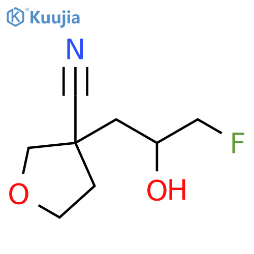 3-Furancarbonitrile, 3-(3-fluoro-2-hydroxypropyl)tetrahydro- structure
