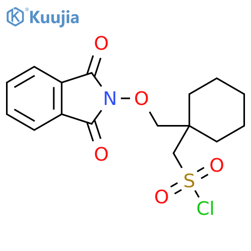 (1-{[(1,3-dioxo-2,3-dihydro-1H-isoindol-2-yl)oxy]methyl}cyclohexyl)methanesulfonyl chloride structure