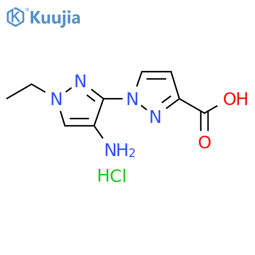 4'-amino-1'-ethyl-1'H-1,3'-bipyrazole-3-carboxylic acid structure
