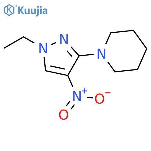 Piperidine, 1-(1-ethyl-4-nitro-1H-pyrazol-3-yl)- structure
