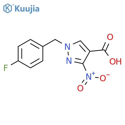 1-(4-fluorobenzyl)-3-nitro-1H-pyrazole-4-carboxylic acid structure