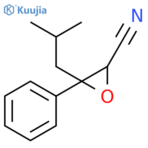 2-Oxiranecarbonitrile, 3-(2-methylpropyl)-3-phenyl- structure