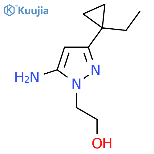 2-[5-amino-3-(1-ethylcyclopropyl)-1H-pyrazol-1-yl]ethan-1-ol structure