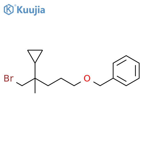 Benzene, [[(5-bromo-4-cyclopropyl-4-methylpentyl)oxy]methyl]- structure