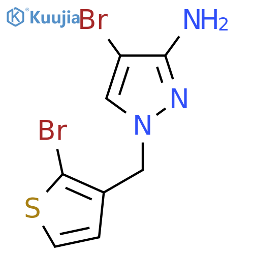 4-bromo-1-[(2-bromothiophen-3-yl)methyl]-1H-pyrazol-3-amine structure