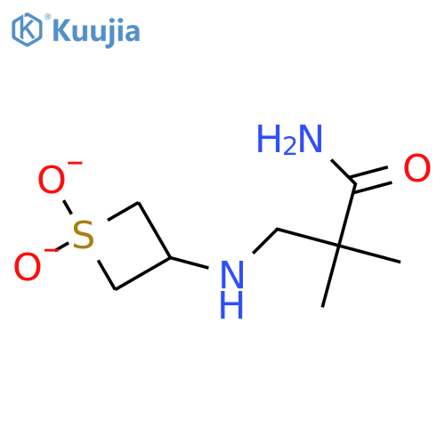 3-[(1,1-dioxo-1λ?-thietan-3-yl)amino]-2,2-dimethylpropanamide structure
