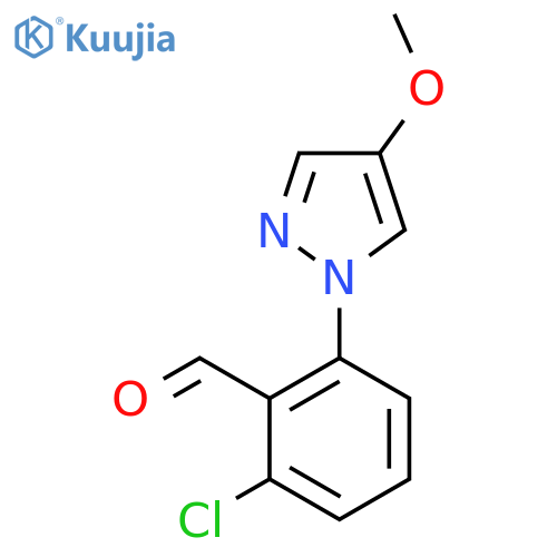 2-chloro-6-(4-methoxy-1H-pyrazol-1-yl)benzaldehyde structure