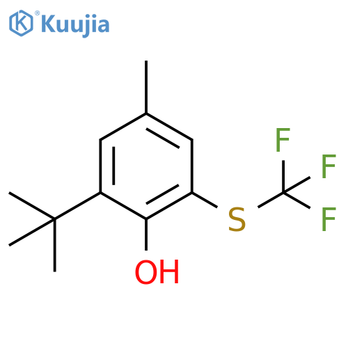 Phenol, 2-(1,1-dimethylethyl)-4-methyl-6-[(trifluoromethyl)thio]- structure