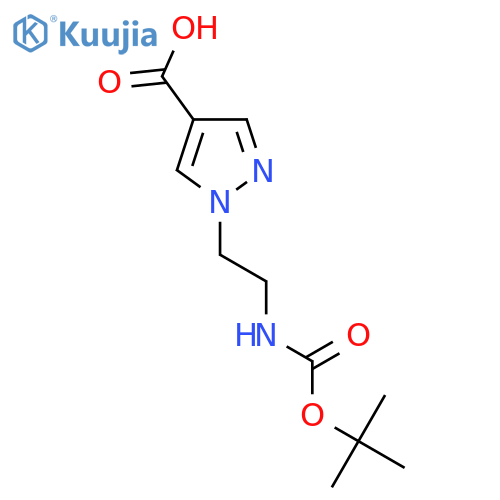 1-(2-((Tert-Butoxycarbonyl)amino)ethyl)-1H-pyrazole-4-carboxylic acid structure