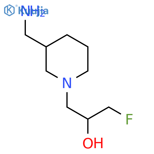 1-[3-(Aminomethyl)piperidin-1-yl]-3-fluoropropan-2-ol structure