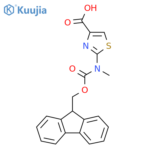 2-({[(9H-fluoren-9-yl)methoxy]carbonyl}(methyl)amino)-1,3-thiazole-4-carboxylic acid structure
