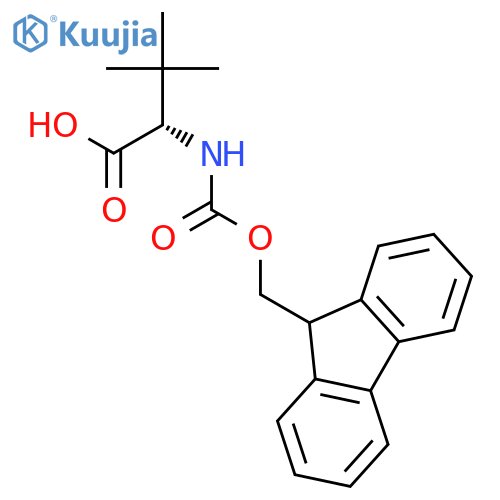 2-({(9H-fluoren-9-yl)methoxycarbonyl}amino)-3,3-dimethylbutanoic acid structure