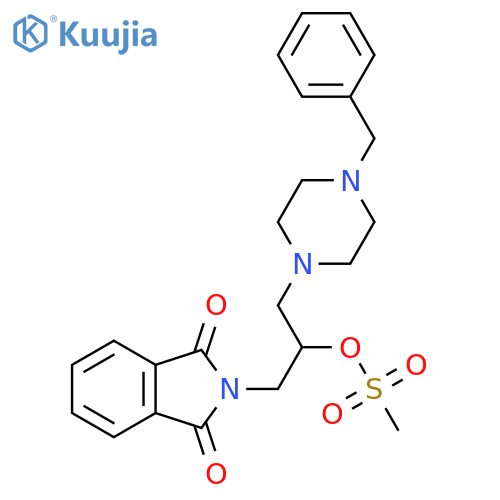 1-(4-benzylpiperazin-1-yl)-3-(1,3-dioxoisoindolin-2-yl)propan-2-yl methanesulfonate structure