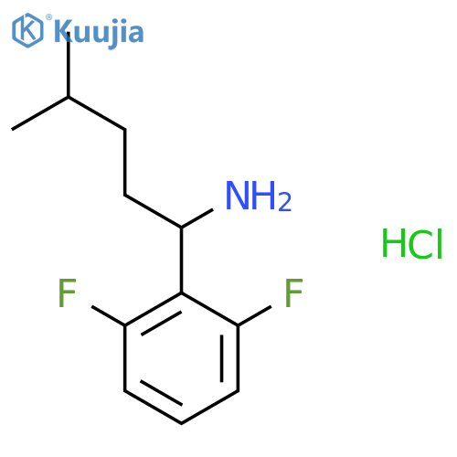 1-(2,6-Difluorophenyl)-4-methylpentan-1-amine hydrochloride structure