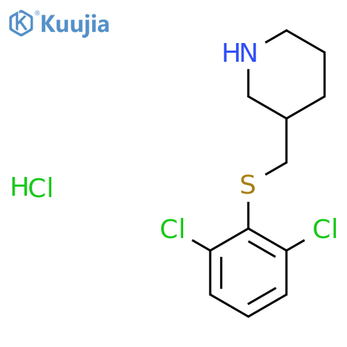 3-{[(2,6-dichlorophenyl)sulfanyl]methyl}piperidine hydrochloride structure