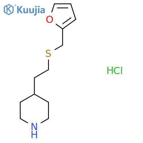 4-{2-[(furan-2-ylmethyl)sulfanyl]ethyl}piperidine hydrochloride structure