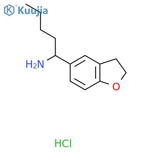1-(2,3-Dihydrobenzofuran-5-yl)pentan-1-amine hydrochloride structure