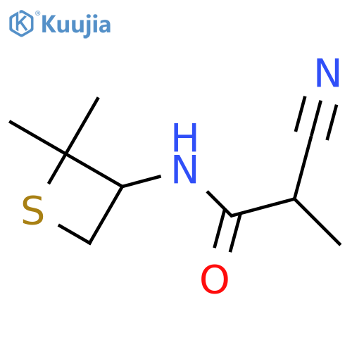 2-cyano-N-(2,2-dimethylthietan-3-yl)-2-methylacetamide structure