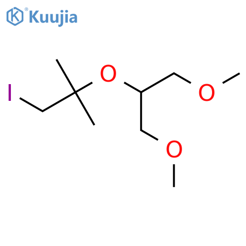2-[(1,3-Dimethoxypropan-2-yl)oxy]-1-iodo-2-methylpropane structure