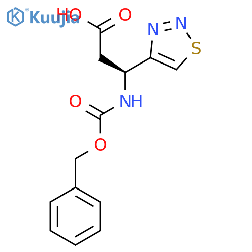 (3S)-3-{[(benzyloxy)carbonyl]amino}-3-(1,2,3-thiadiazol-4-yl)propanoic acid structure