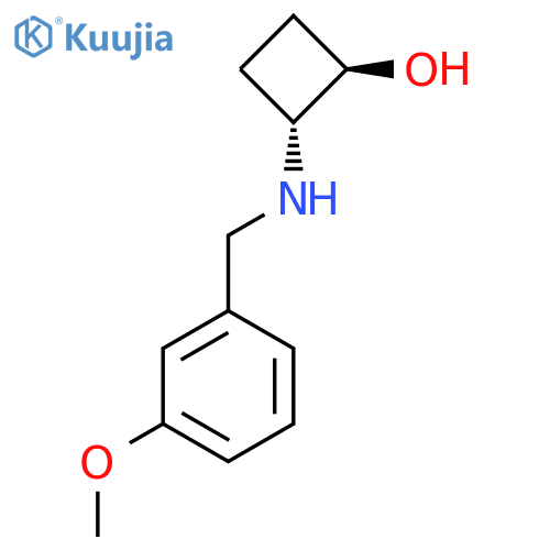 trans-2-{[(3-Methoxyphenyl)methyl]amino}cyclobutan-1-ol structure