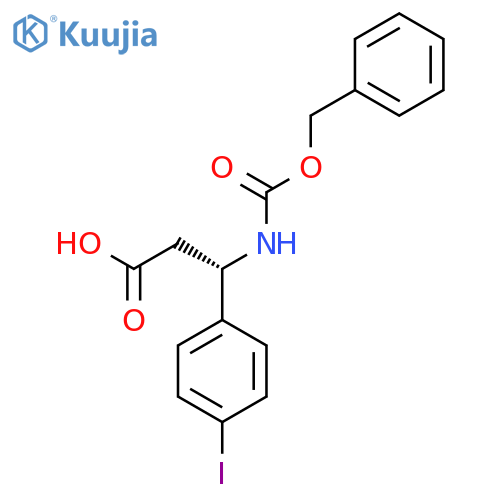 (3S)-3-{[(benzyloxy)carbonyl]amino}-3-(4-iodophenyl)propanoic acid structure