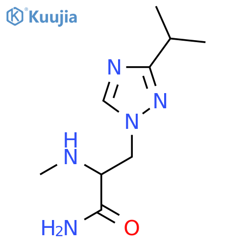 2-(methylamino)-3-[3-(propan-2-yl)-1H-1,2,4-triazol-1-yl]propanamide structure