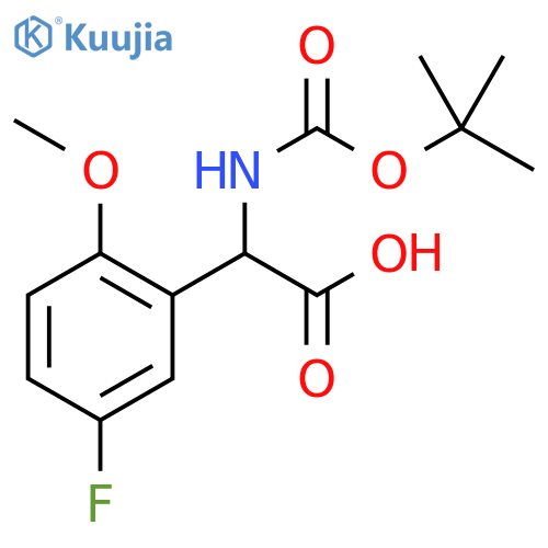 Benzeneacetic acid, α-[[(1,1-dimethylethoxy)carbonyl]amino]-5-fluoro-2-methoxy- structure