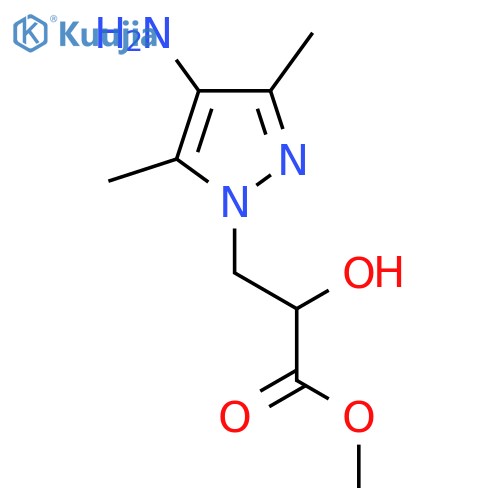 methyl 3-(4-amino-3,5-dimethyl-1H-pyrazol-1-yl)-2-hydroxypropanoate structure