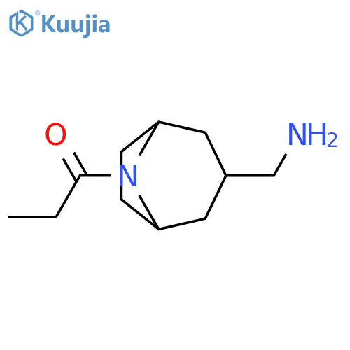 1-Propanone, 1-[3-(aminomethyl)-8-azabicyclo[3.2.1]oct-8-yl]- structure