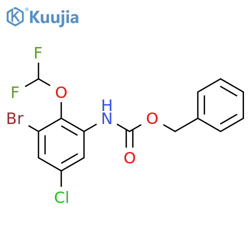 benzyl N-[3-bromo-5-chloro-2-(difluoromethoxy)phenyl]carbamate structure