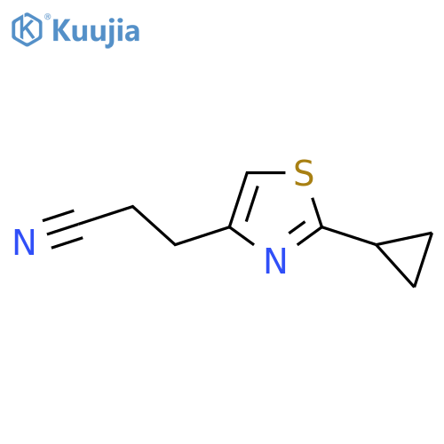 3-(2-Cyclopropyl-1,3-thiazol-4-yl)propanenitrile structure