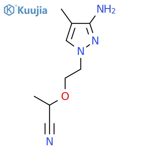 2-2-(3-amino-4-methyl-1H-pyrazol-1-yl)ethoxypropanenitrile structure