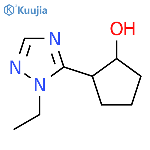 2-(1-ethyl-1H-1,2,4-triazol-5-yl)cyclopentan-1-ol structure