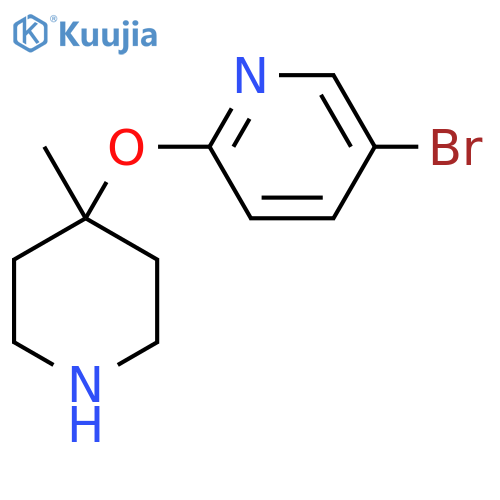 5-Bromo-2-[(4-methylpiperidin-4-yl)oxy]pyridine structure