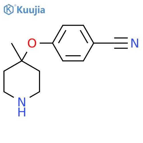 4-(4-methylpiperidin-4-yl)oxybenzonitrile structure