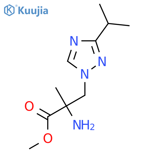 methyl 2-amino-2-methyl-3-3-(propan-2-yl)-1H-1,2,4-triazol-1-ylpropanoate structure