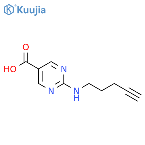 2-[(Pent-4-yn-1-yl)amino]pyrimidine-5-carboxylic acid structure