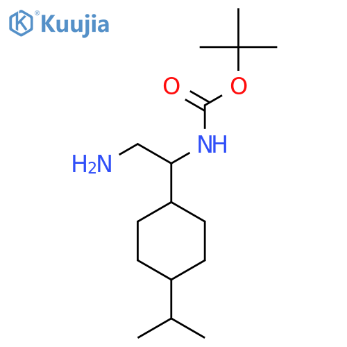 tert-butyl N-{2-amino-1-[4-(propan-2-yl)cyclohexyl]ethyl}carbamate structure