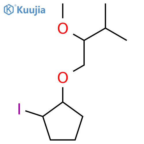 1-iodo-2-(2-methoxy-3-methylbutoxy)cyclopentane structure