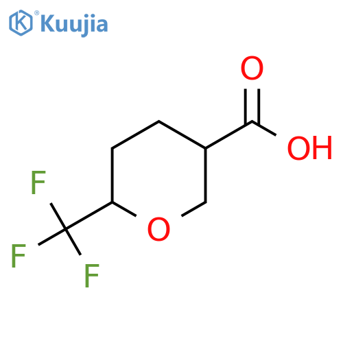 6-(trifluoromethyl)tetrahydropyran-3-carboxylic acid structure