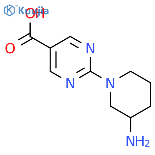 2-(3-Aminopiperidin-1-yl)pyrimidine-5-carboxylic acid structure