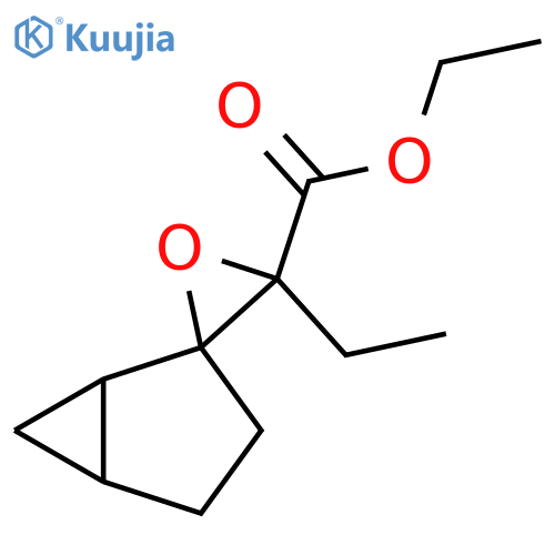 Spiro[bicyclo[3.1.0]hexane-2,2'-oxirane]-3'-carboxylic acid, 3'-ethyl-, ethyl ester structure
