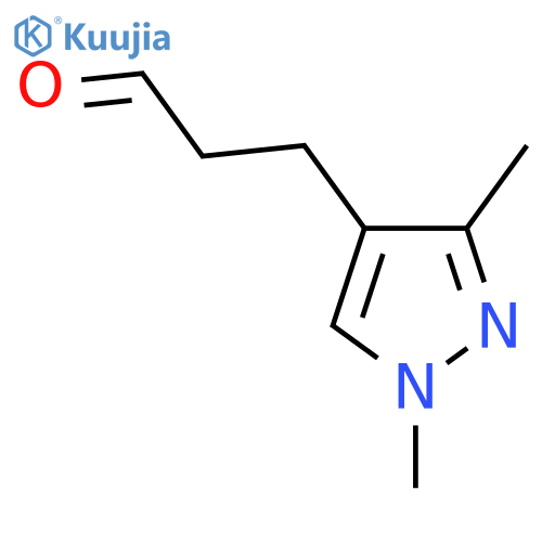 3-(1,3-dimethyl-1H-pyrazol-4-yl)propanal structure