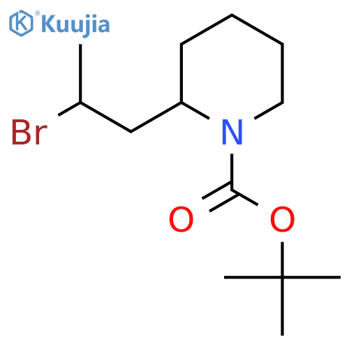 tert-butyl 2-(2-bromopropyl)piperidine-1-carboxylate structure