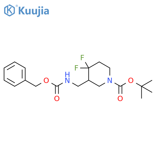 tert-Butyl 3-((benzyloxycarbonylamino)methyl)-4,4-difluoropiperidine-1-carboxylate structure