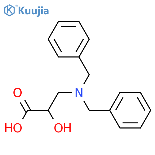 3-(dibenzylamino)-2-hydroxypropanoic acid structure